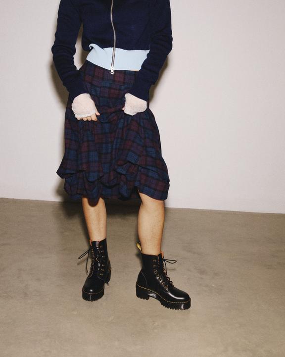 Dr. Martens Leona Vintage Smooth Leather Heeled Boots Pretas | SN-DM84381