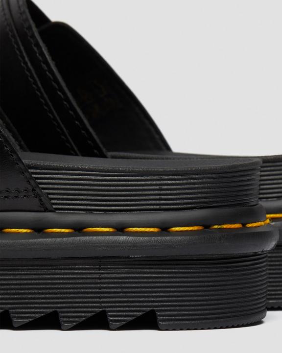 Dr. Martens Myles Brando Leather Buckle Slide Sandals Pretas | SN-DM84624