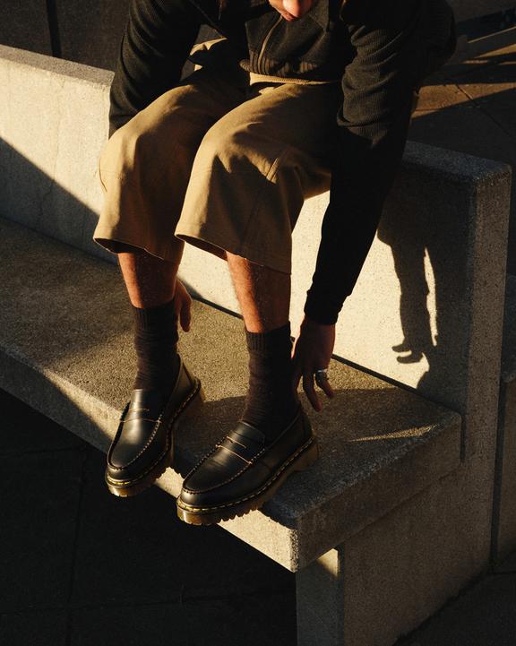 Dr. Martens Penton Bex Made in England Quilon Leather Loafers Pretas | SN-DM84480