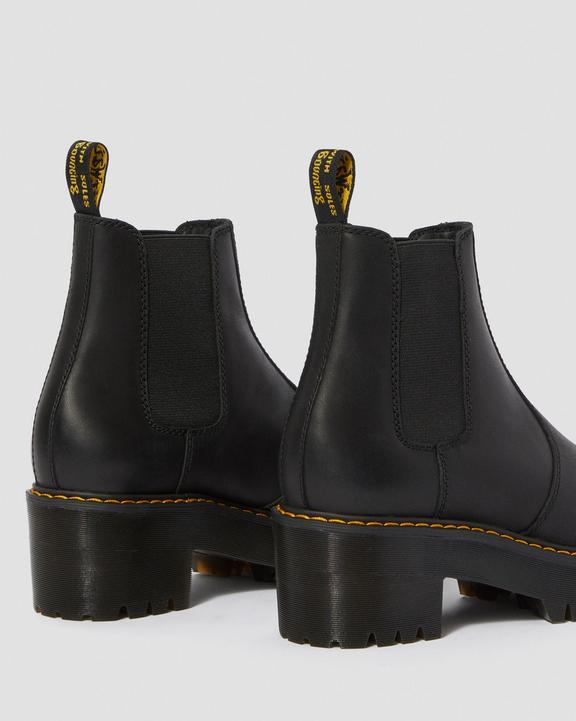 Dr. Martens Rometty Wyoming Leather Platform Chelsea Boots Pretas | SN-DM84382