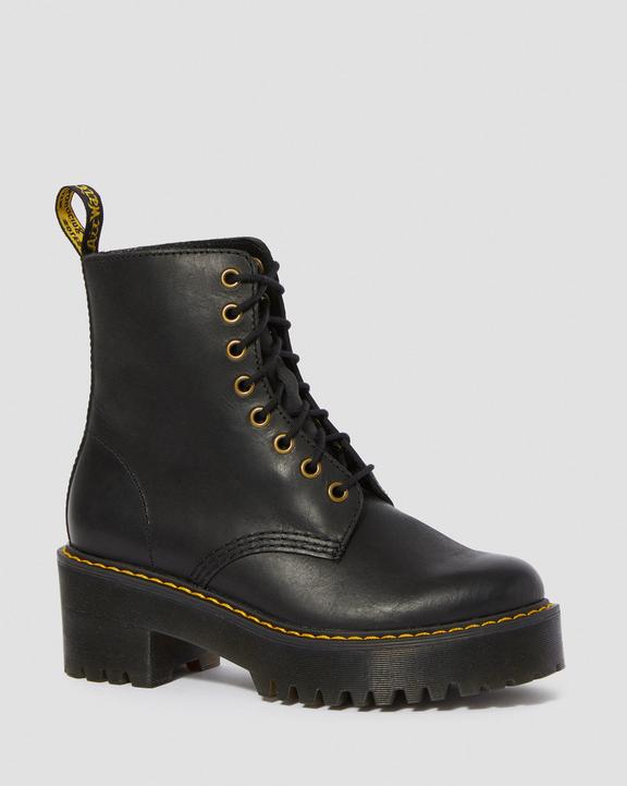 Dr. Martens Shriver Hi Wyoming Leather Heeled Boots Pretas | SN-DM84374