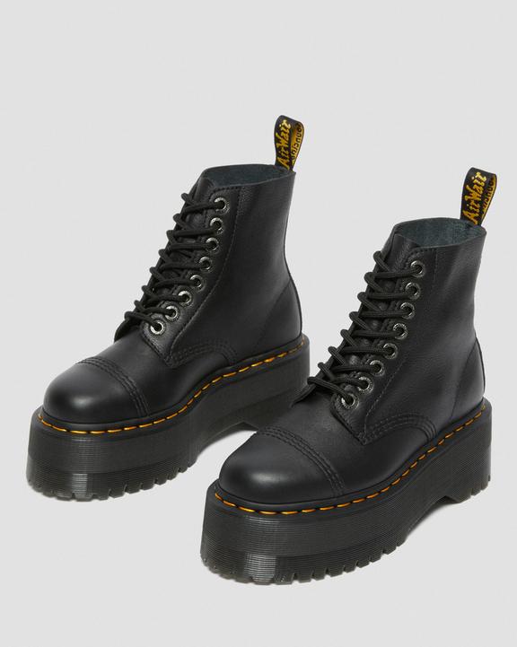 Dr. Martens Sinclair Max Pisa Leather Platform Boots Pretas | SN-DM84227