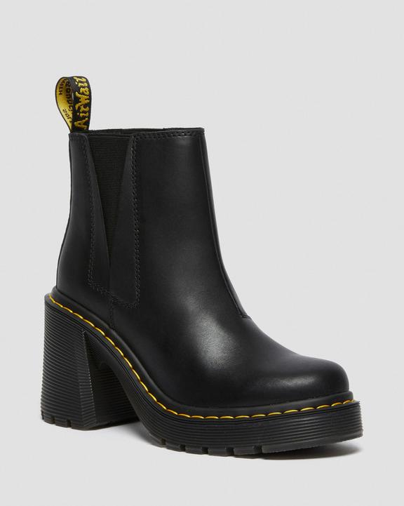 Dr. Martens Spence Leather Flared Heel Chelsea Boots Pretas | SN-DM84256