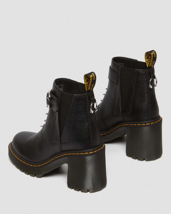 Dr. Martens Spence Piercing Leather Flared Heel Chelsea Boots Pretas | SN-DM84386