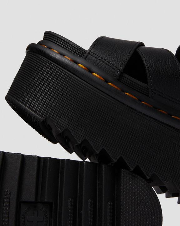 Dr. Martens Voss II Athena Leather Strap Platform Sandals Pretas | SN-DM84639