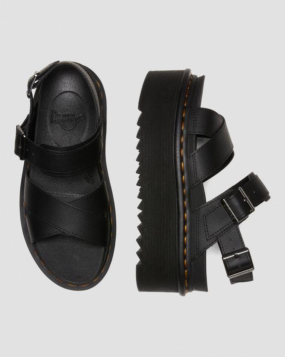 Dr. Martens Voss II Athena Leather Strap Platform Sandals Pretas | SN-DM84639