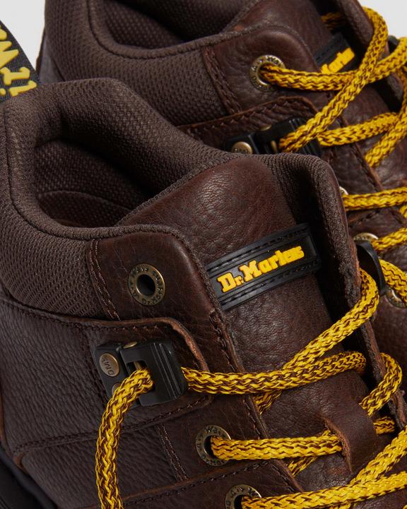 Dr. Martens Woodard Grizzly Leather Low Casual Boots Marrom Escuro | SN-DM84895