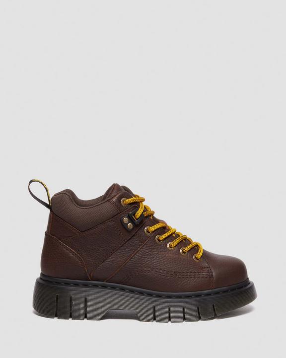 Dr. Martens Woodard Grizzly Leather Low Casual Boots Marrom Escuro | SN-DM84895