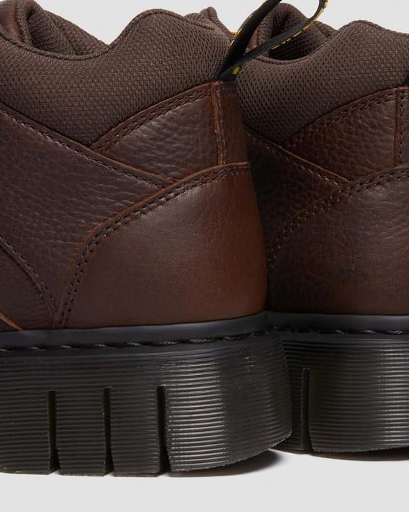 Dr. Martens Woodard Grizzly Leather Low Casual Boots Marrom Escuro | SN-DM84895