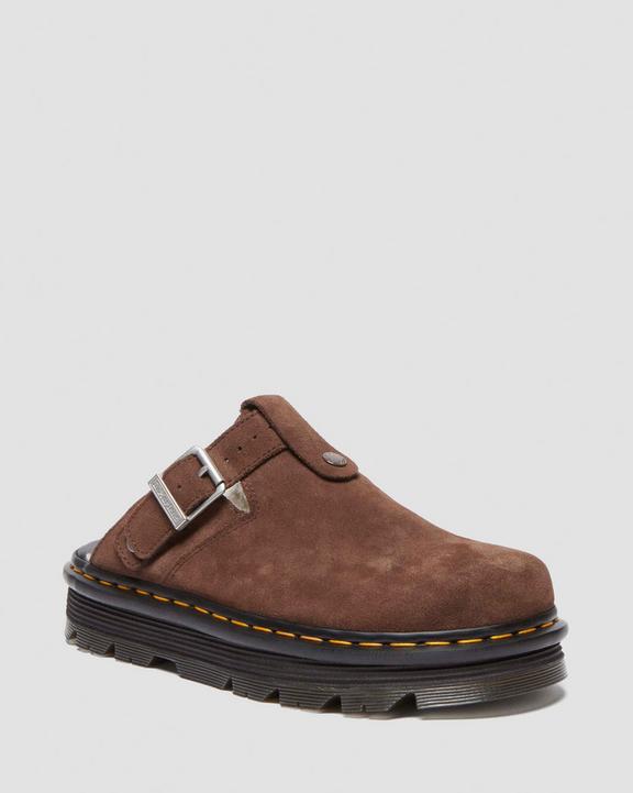Dr. Martens Zebzag Suede Slingback Platform Mule Marrom Escuro | SN-DM85101